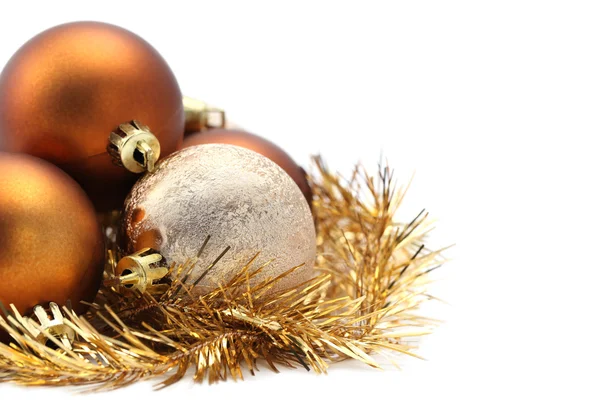 Złote i brązowe ozdoby świąteczne — Zdjęcie stockowe