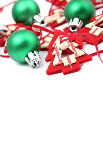 Green and red Christmas decorations — Stock Photo, Image