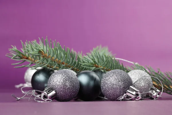 Silver Christmas ornaments — Stock Photo, Image