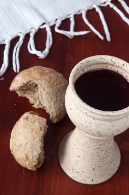 Wine and bread clipart