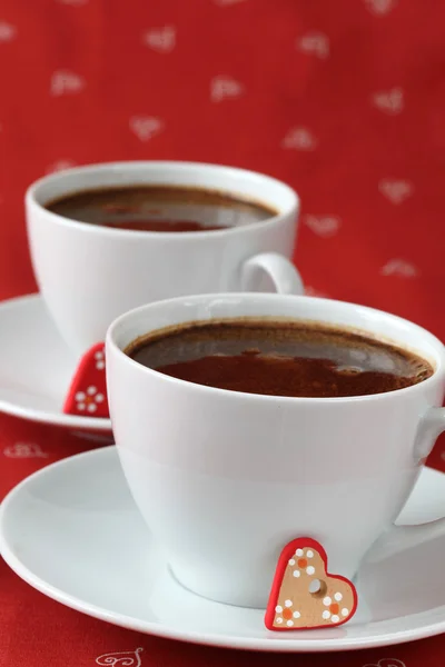 Kaffee mit Herz — Stockfoto