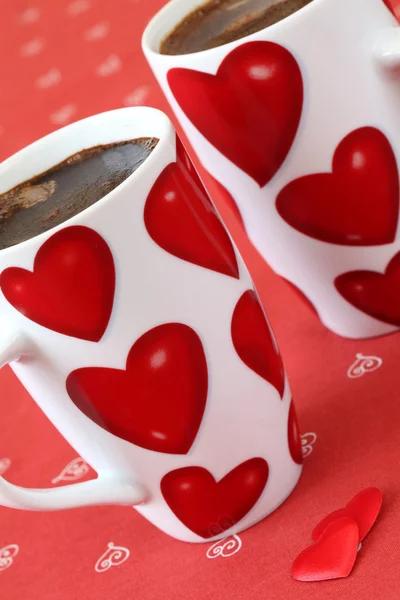 Кава з сердечками — стокове фото