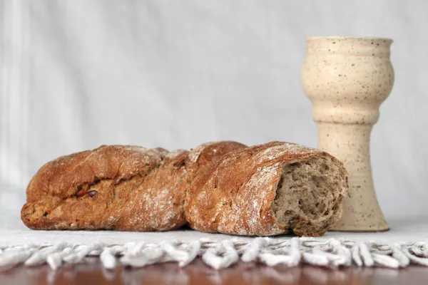 Chléb a víno — Stock fotografie