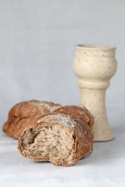 パンとワイン — ストック写真