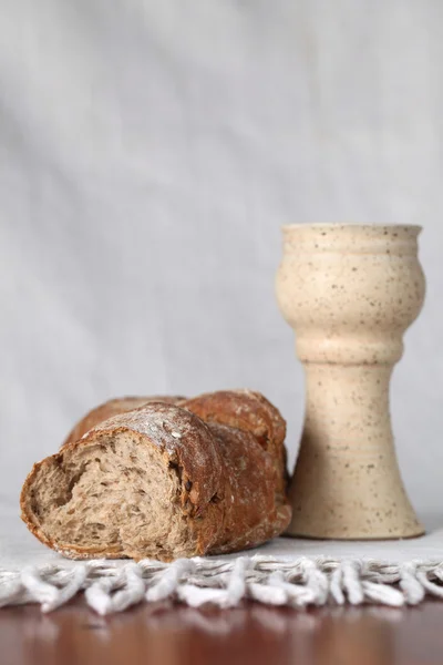 Pan y vino — Foto de Stock
