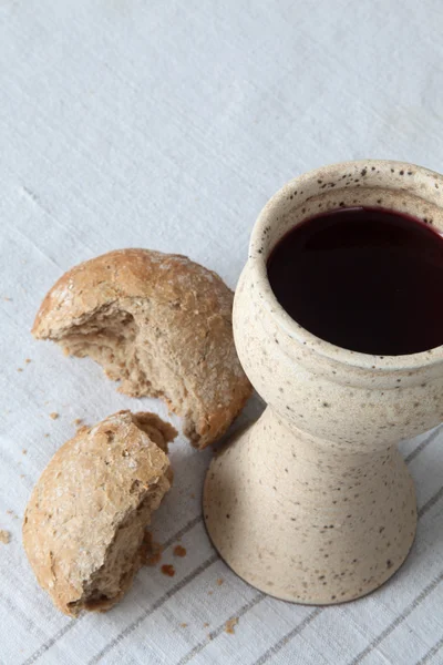 Vino y pan — Foto de Stock