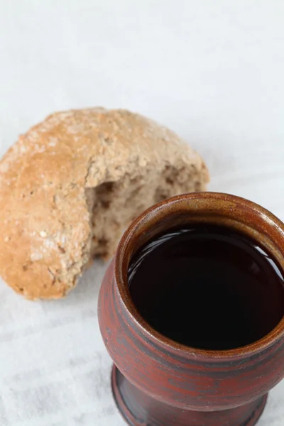 포도주와 빵 — 스톡 사진