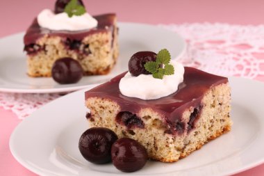 Cherry cake with jelly clipart