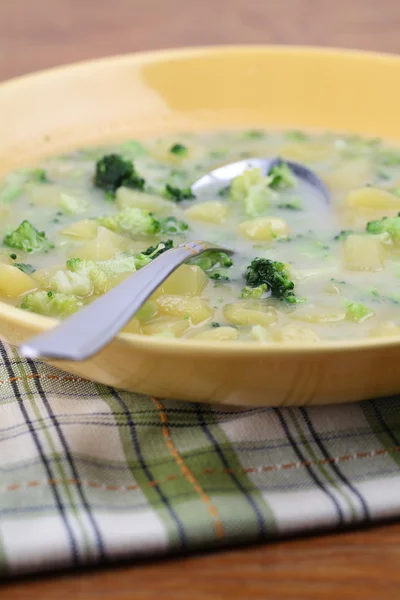 Суп из брокколи с картошкой — стоковое фото