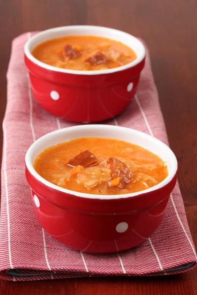 Cabbage and red pepper soup — Stock Photo, Image
