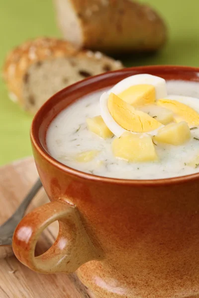 Koper zupa z jajkiem — Zdjęcie stockowe