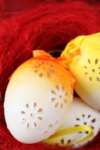 Цветочные пасхальные яйца — стоковое фото