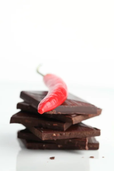 Chili und Schokolade — Stockfoto