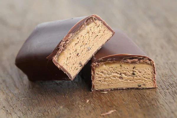 Čokolády s karamelem a kávy náplň — Stock fotografie