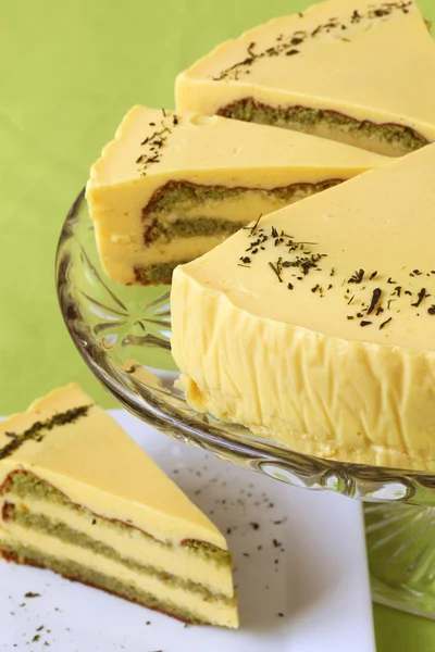 Matcha grüner Tee Kuchen — Stockfoto