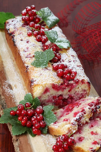 Red currant sponge cake — Stock Photo, Image