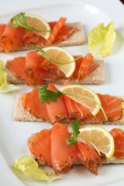 Smoked salmon snacks clipart