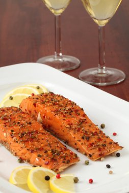 Smoked salmon with pepper crust clipart