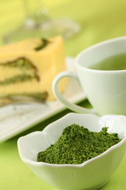 Matcha green tea powder clipart