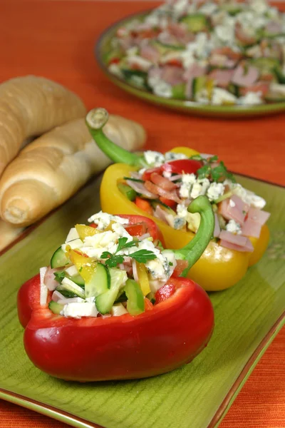 Groente- en ham salade — Stockfoto