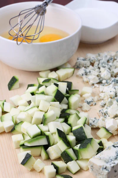 Zucchini omelet ingredients — Stock Photo, Image