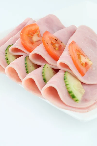 Ham en groenten — Stockfoto