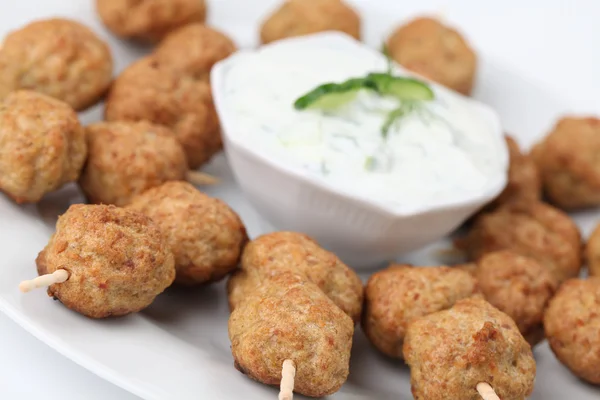 Kebab with tzatziki — Stock Photo, Image