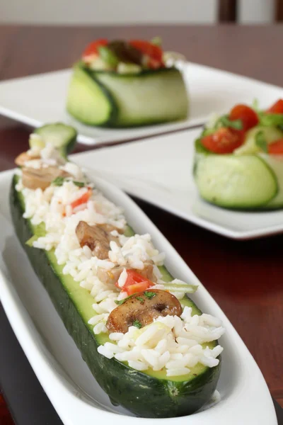 Salatalık da mantarlı risotto — Stok fotoğraf