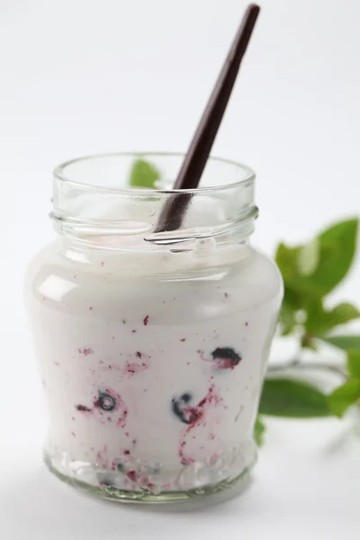 Blueberry yogurt — Stock Photo, Image