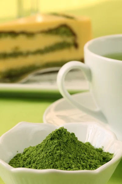 Matcha tè verde in polvere — Foto Stock