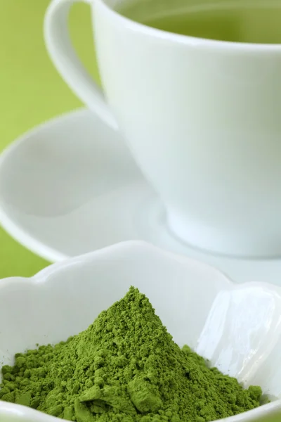 Kibrit yeşil çay tozu — Stok fotoğraf