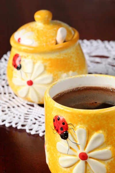 Taza de primavera con café — Foto de Stock