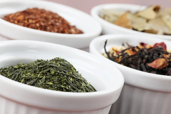 Tea collection - bancha or sencha green tea — Stock Photo, Image