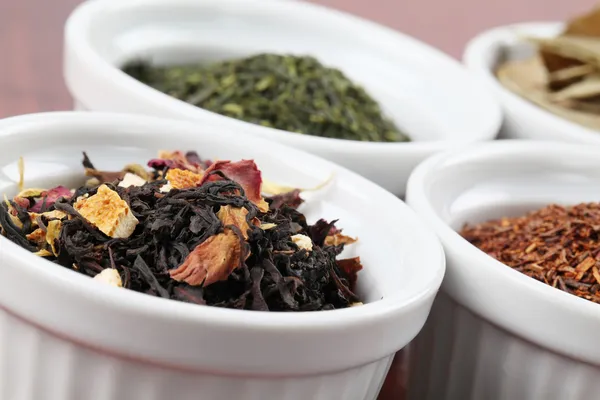 Teesammlung - aromatisierter schwarzer Tee — Stockfoto