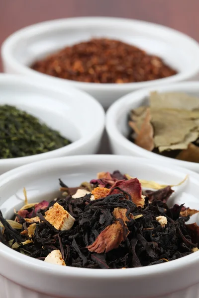 Tea collection - ochucený černý čaj — Stock fotografie