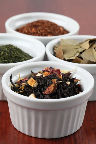 Tea collection - flavored black tea — Stock Photo, Image
