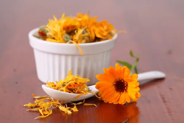 Tea collection - pot marigold — Stock Photo, Image