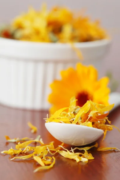 Tea collection - pot marigold — Stock Photo, Image