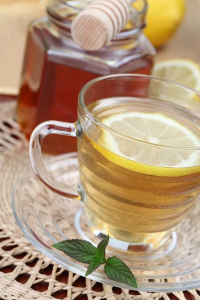 Tea with honey and lemon — Stock Photo, Image
