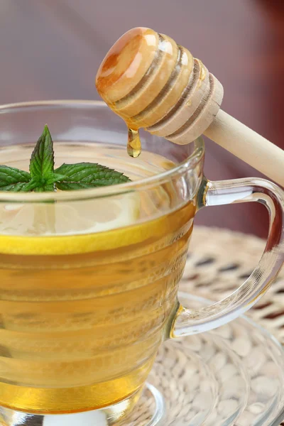 Čaj s medem a citronem — Stock fotografie
