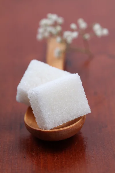 Сбор сахара - белые кубики — стоковое фото
