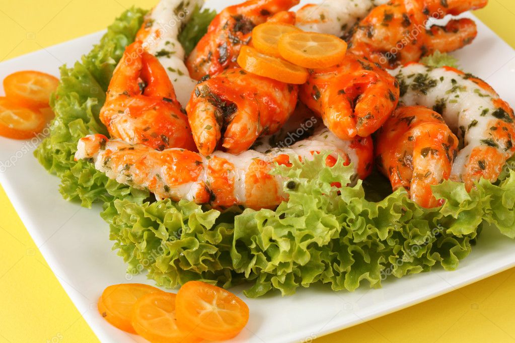 Surimi salad with kumquat — Stock Photo © ingridhs 7460303