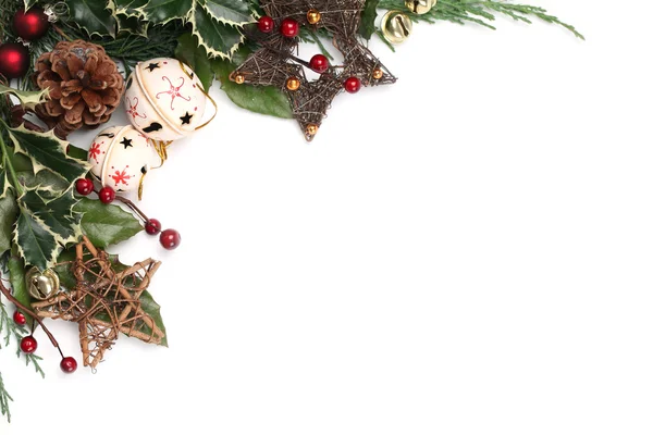 Jingle sino e estrela moldura de Natal — Fotografia de Stock