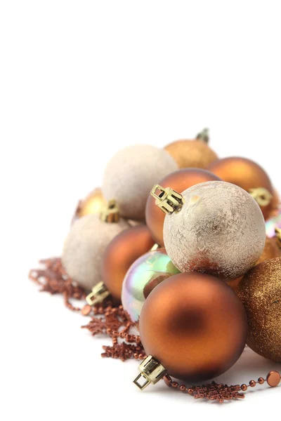 Ornamenti natalizi in oro e marrone — Foto Stock