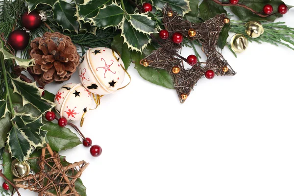 门铃和星级圣诞帧 — 图库照片