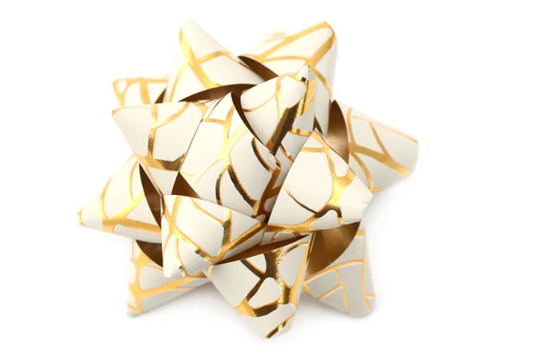 White and gold bow — Stock Photo, Image