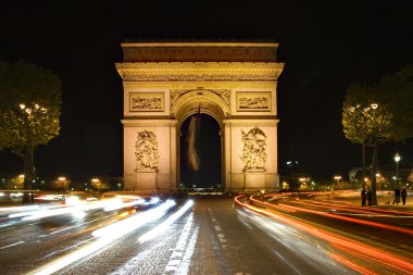 Paris Arc de Triomphe by night clipart