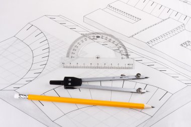 Building plan of a civil construction clipart