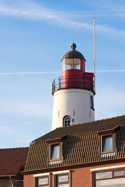 White lighthouse of the Dutch former island Urk — Stock Photo, Image