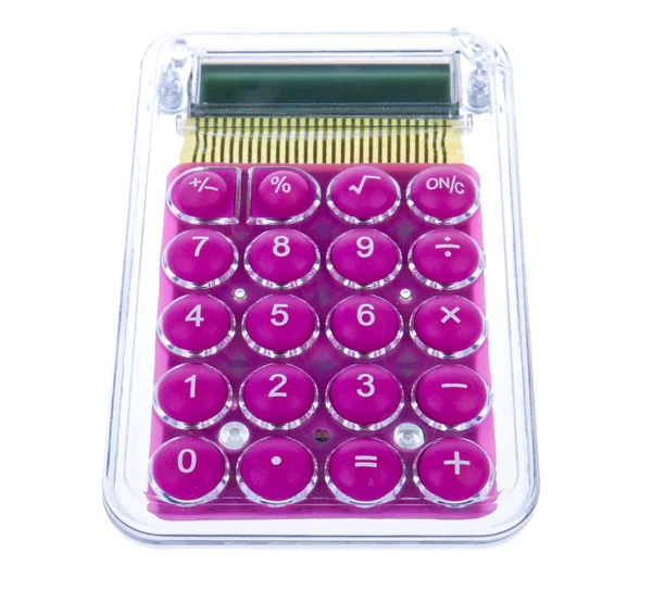 Divatos lila számológép elszigetelt fehér — Stock Fotó